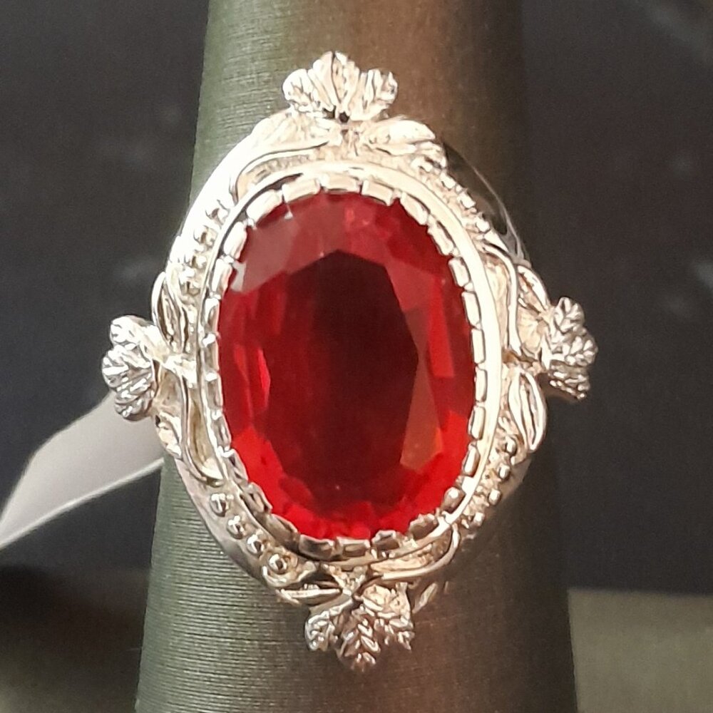 CHOICE: Aquamarine, Amethyst OR Sapphire Ring - SIZE 6,   Fire Garnet - SIZE 8 - Picture 2 of 5